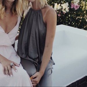 knotsisters silk grey dress